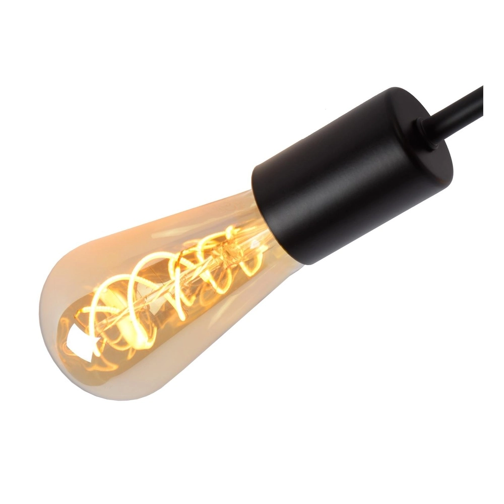 Plafondlamp Lester 4-lichts zwart Lucide 5411212211026