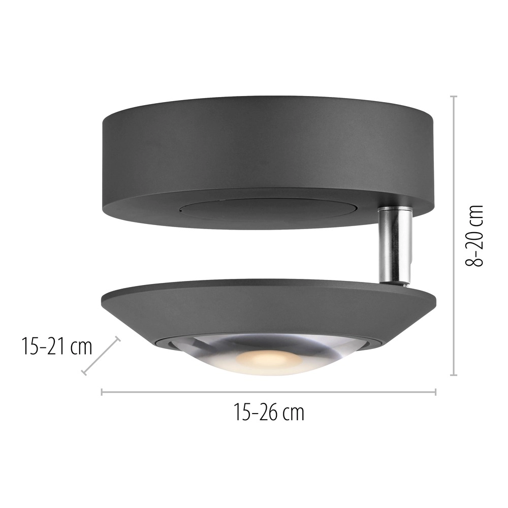 Led plafondspot Pure Oculis black pearl Paul Neuhaus 4012248397053