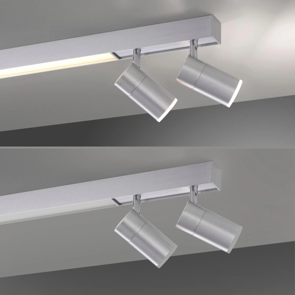 Strakke plafondlamp Pure Lines Spot aluminium Paul Neuhaus 4012248366370