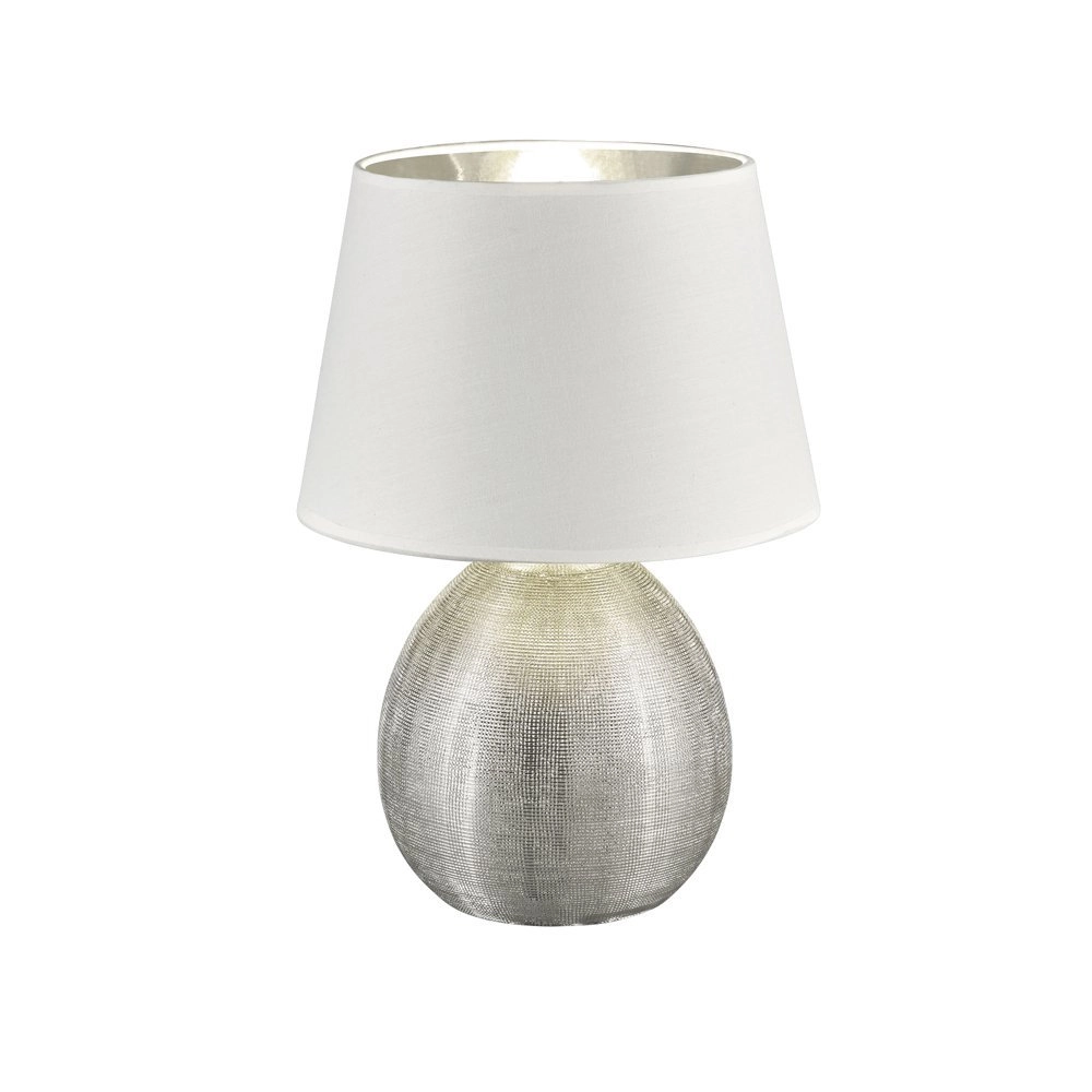 Tafellamp Luxor 35cm zilver met wit