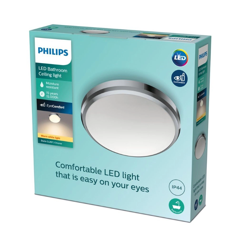 Chrome plafonnière Doris Ø 22,5cm Philips 8718699777197