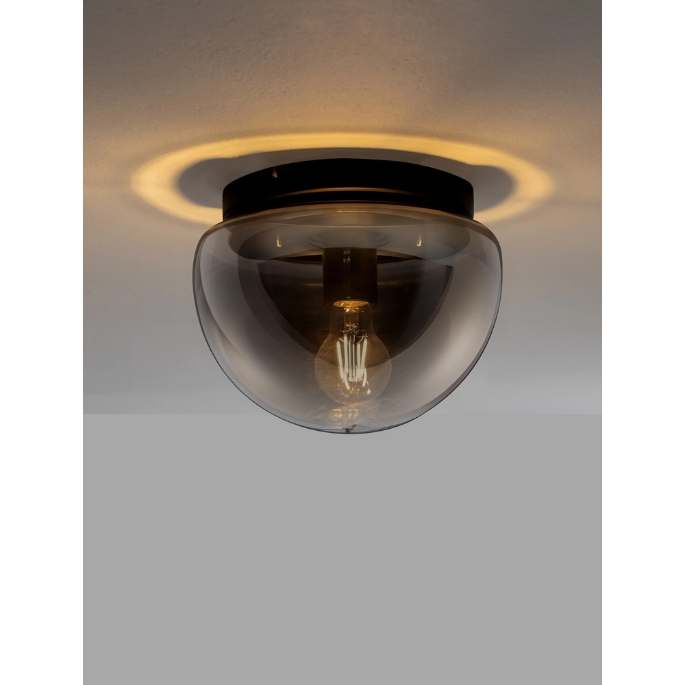 Plafondlamp Ebony smoke glas Ø 24,5cm
