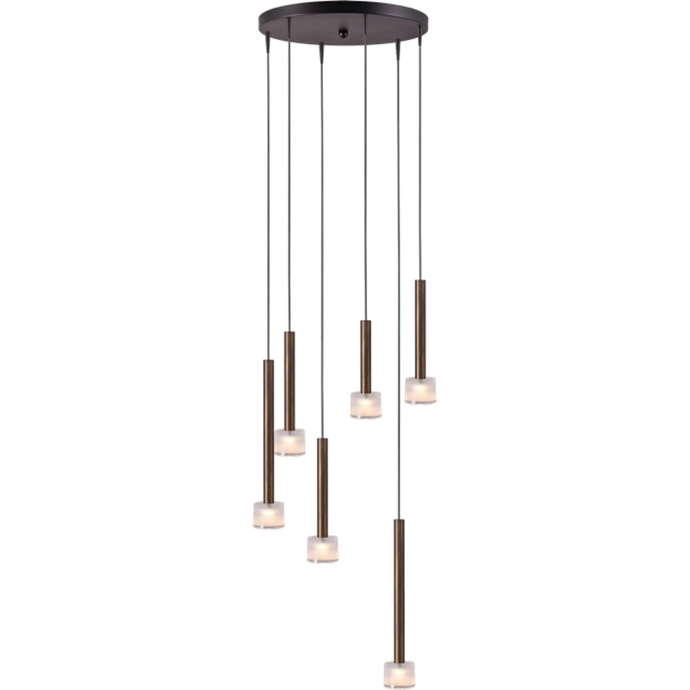 Led hanglamp Fabro 6-lichts - antiek koper