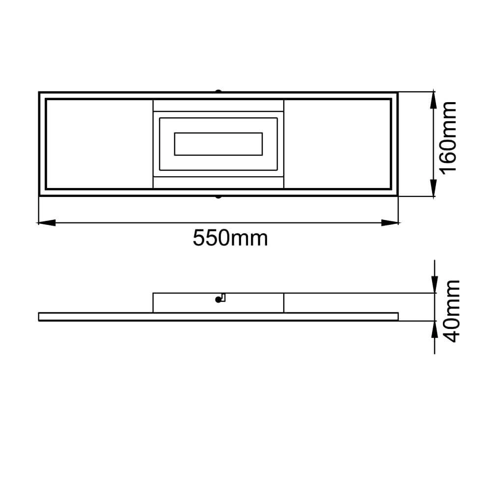Plafondlamp Besson rechthoekig zwart Brilliant 4004353420009