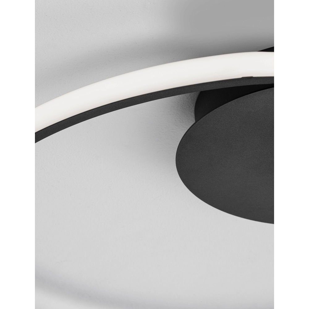 Ronde plafondlamp Fuline zwart Ø 50cm Lyora 5212017419682