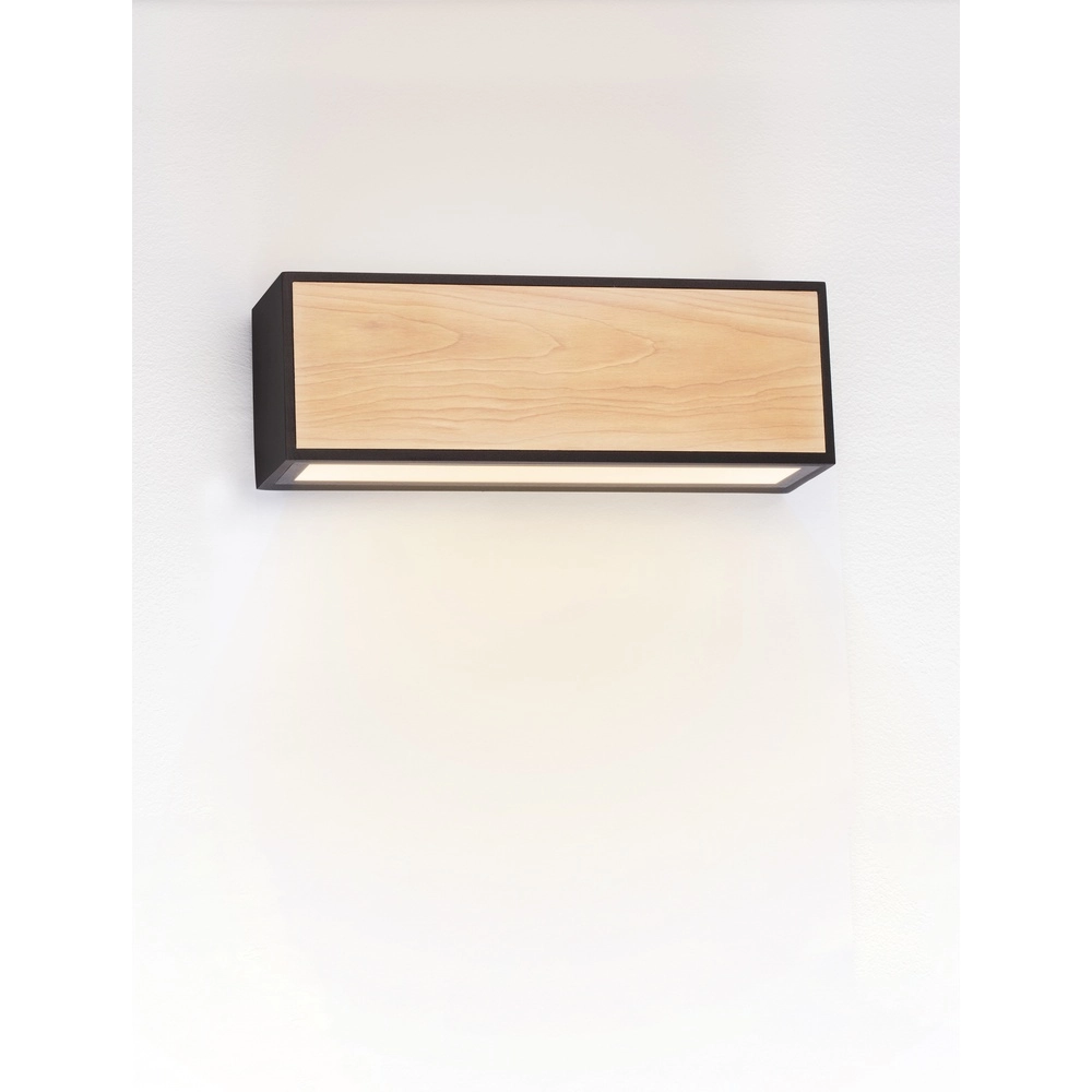 Wandlamp Astral antraciet met hout