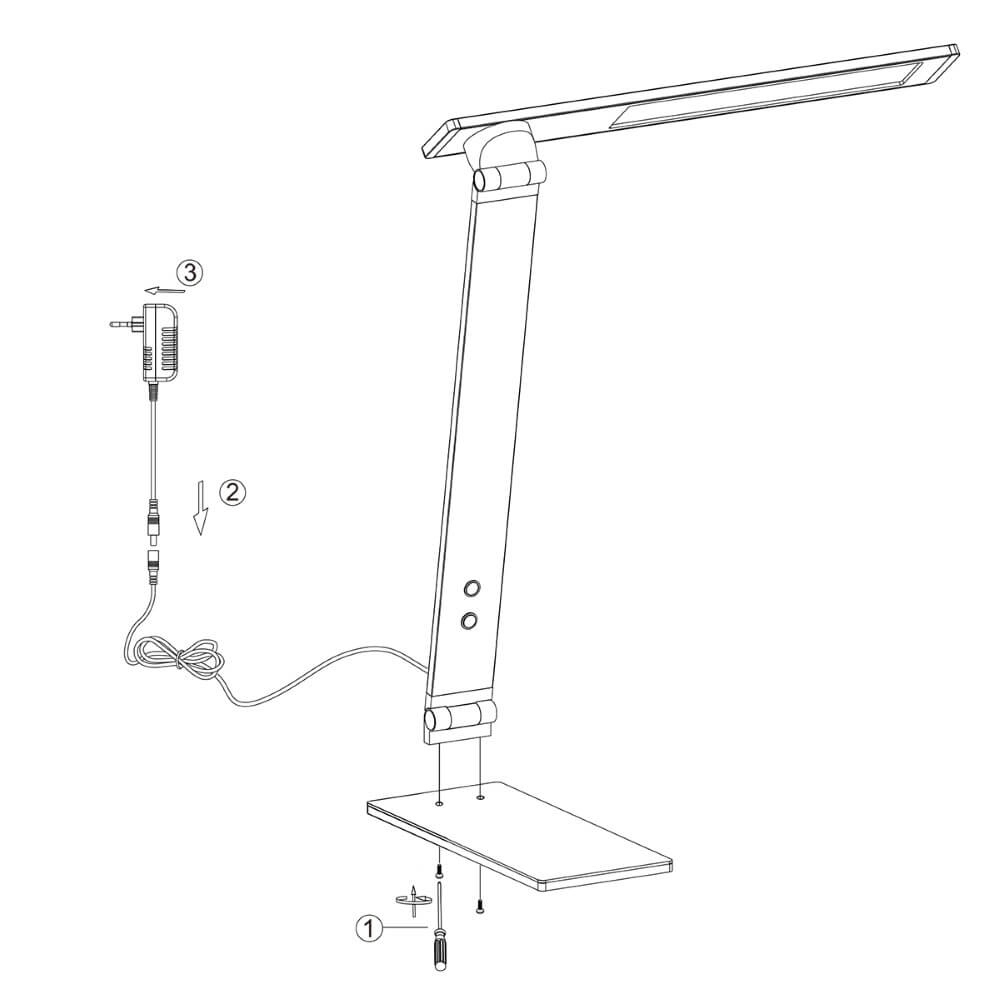 Strakke bureaulamp Serenade LED grijs Steinhauer 8712746132649