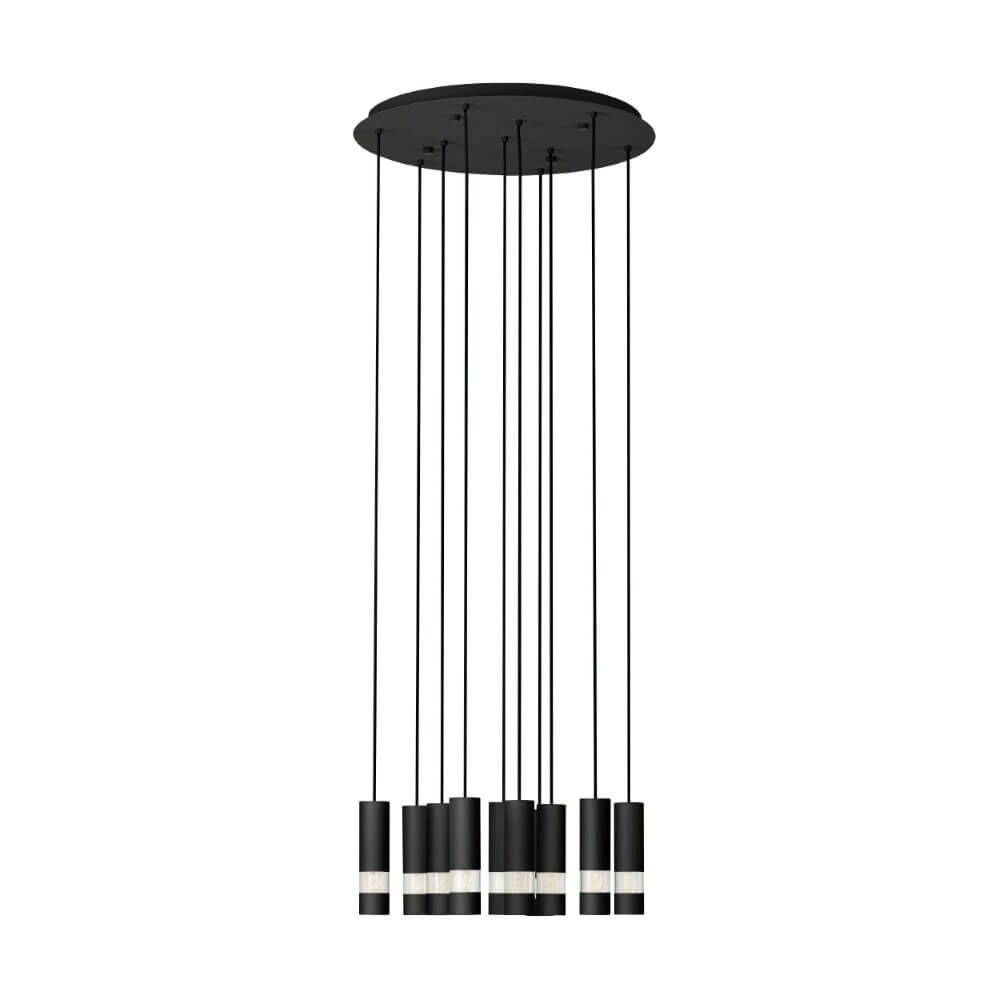 Ronde hanglamp Bernabeta zwart 10-lichts