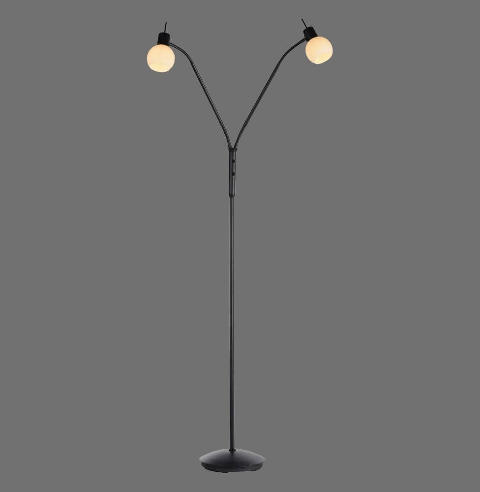 Zwarte vloerlamp Loki 2-lichts Just Light 4043689000837