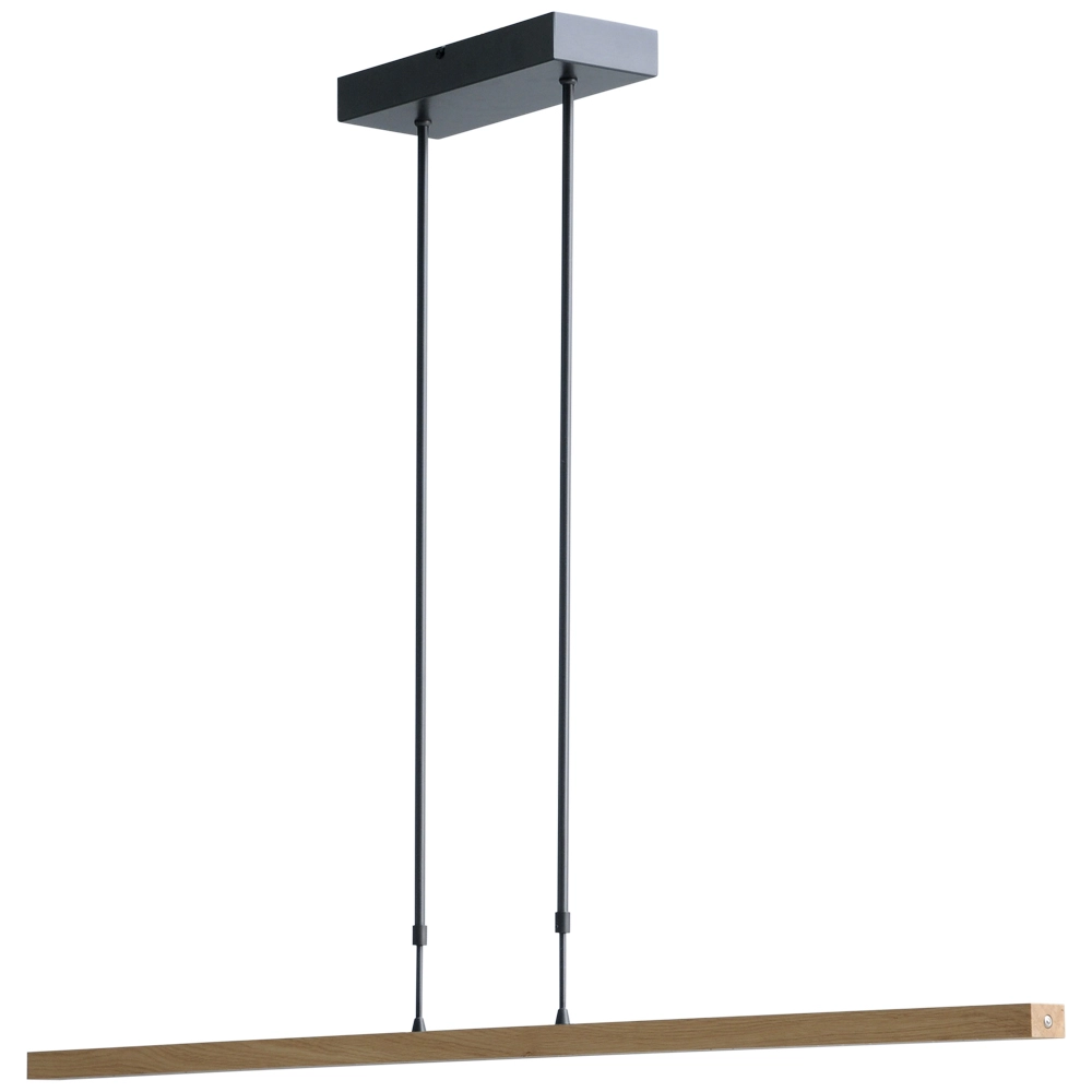 Hanglamp Oak zwart nikkel met hout 134cm