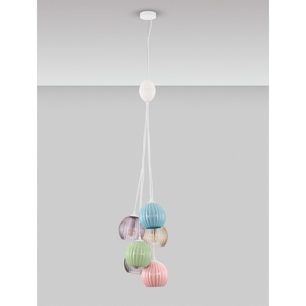 Gekleurde hanglamp Meline 6-lichts Lyora 5212017473998