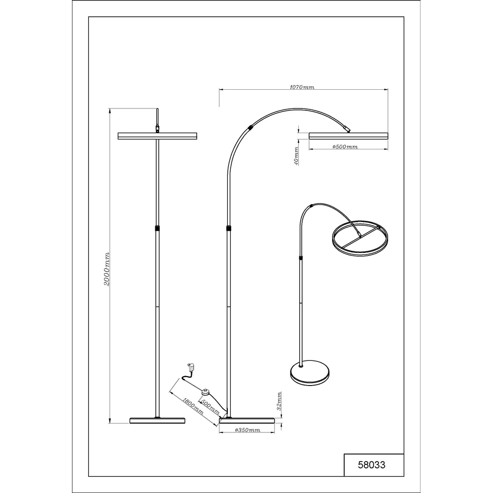 Design booglamp Jerrold zwart Globo 9007371566396