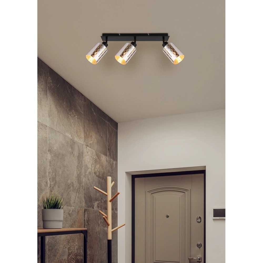 Design plafondlamp Alonso 3-lichts zwart Globo 9007371569250