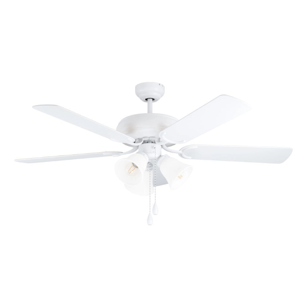 Plafondventilator lamp Las Palmas E27 132cm wit
