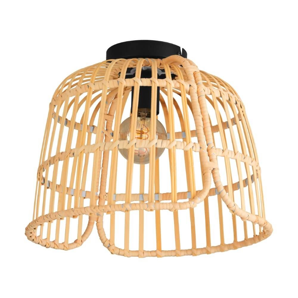 Rotan plafondlamp Glyneath Ø 37,5cm