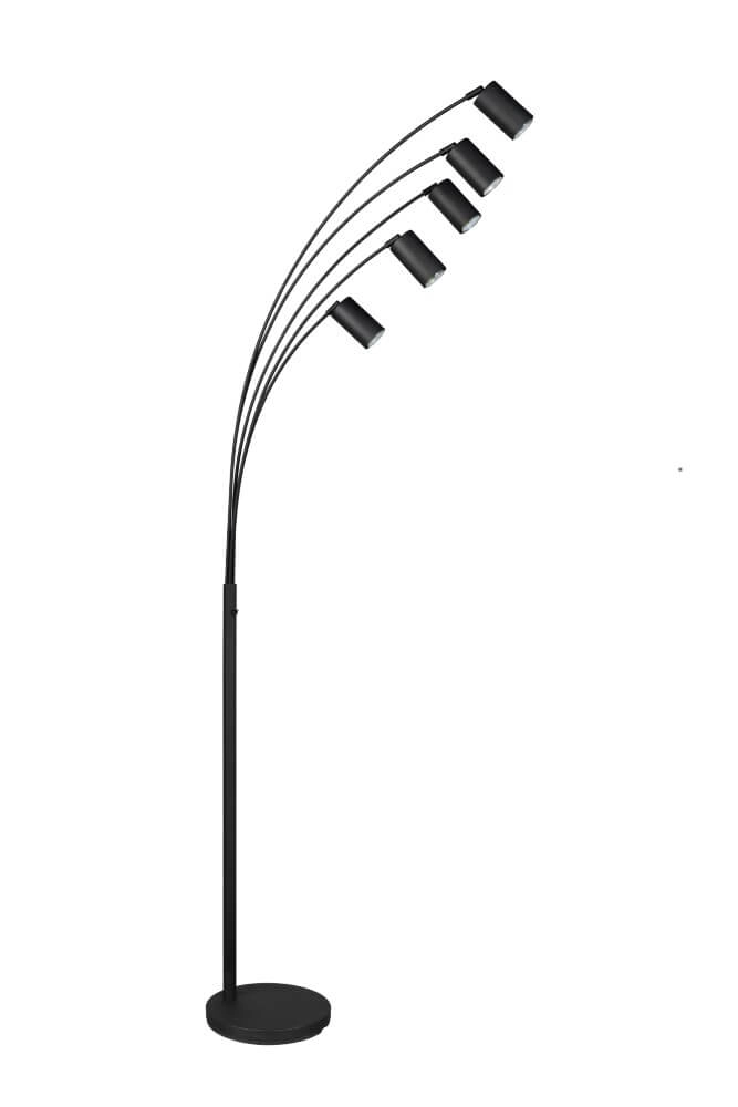 5-lichts vloerlamp Marley Zwart Trio 4017807612363