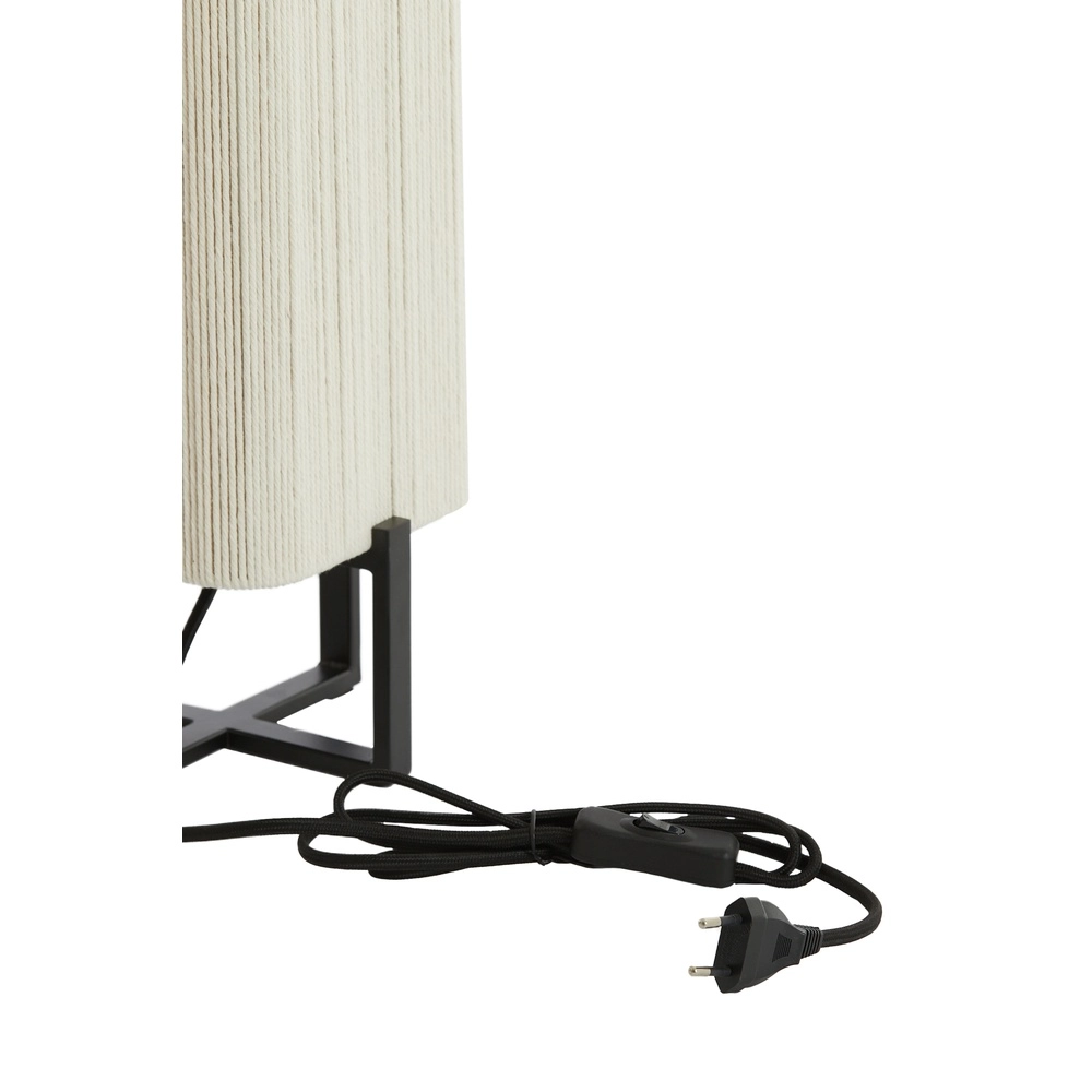 Tafellamp Wyn 39cm - crème touw met zwart Light & Living 8717807792527