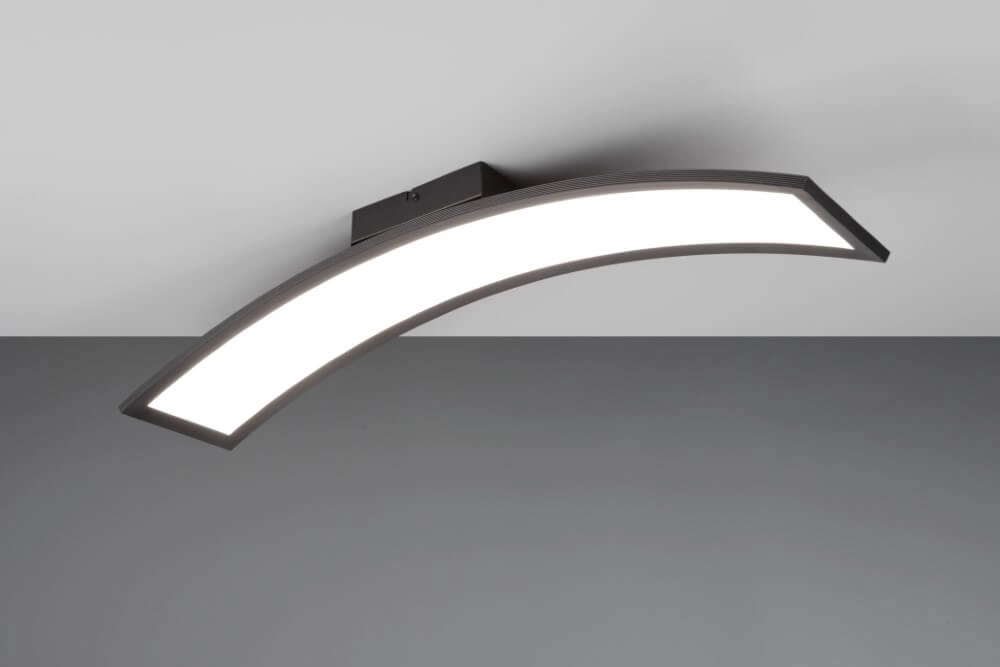 Gebogen plafondlamp Sigma zwart