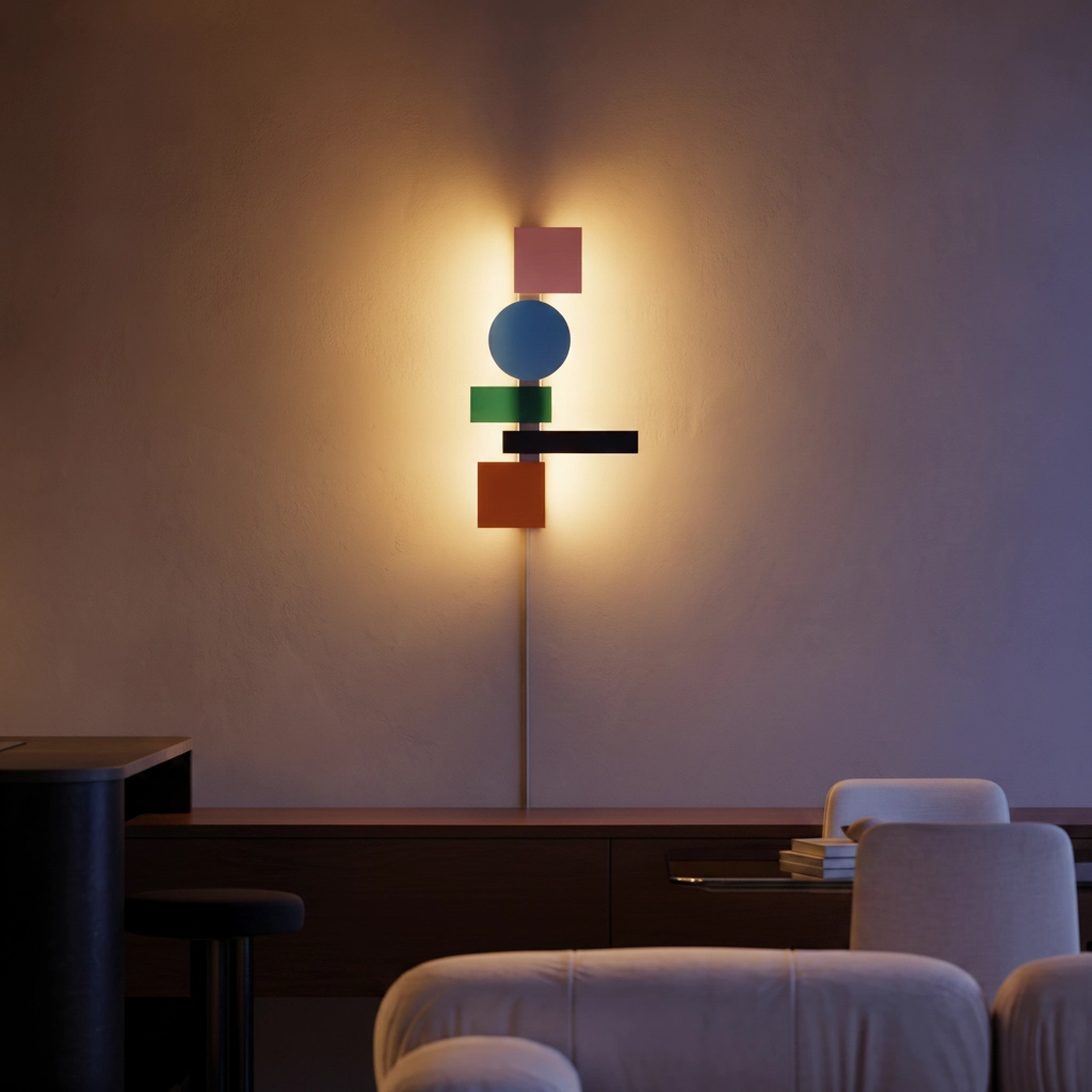 Vrolijke wandlamp Margot gekleurd 68,2cm