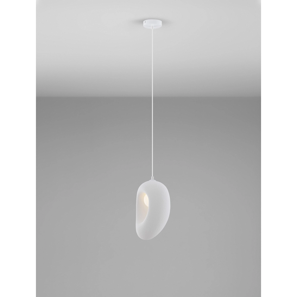 Natuurlijke hanglamp Tempus wit 30cm