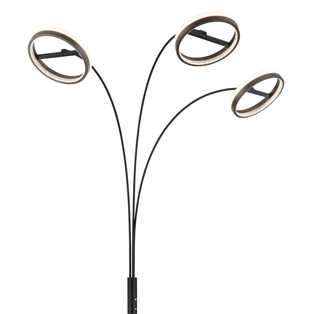 Design vloerlamp Della 3-lichts zwart Globo 9007371468744
