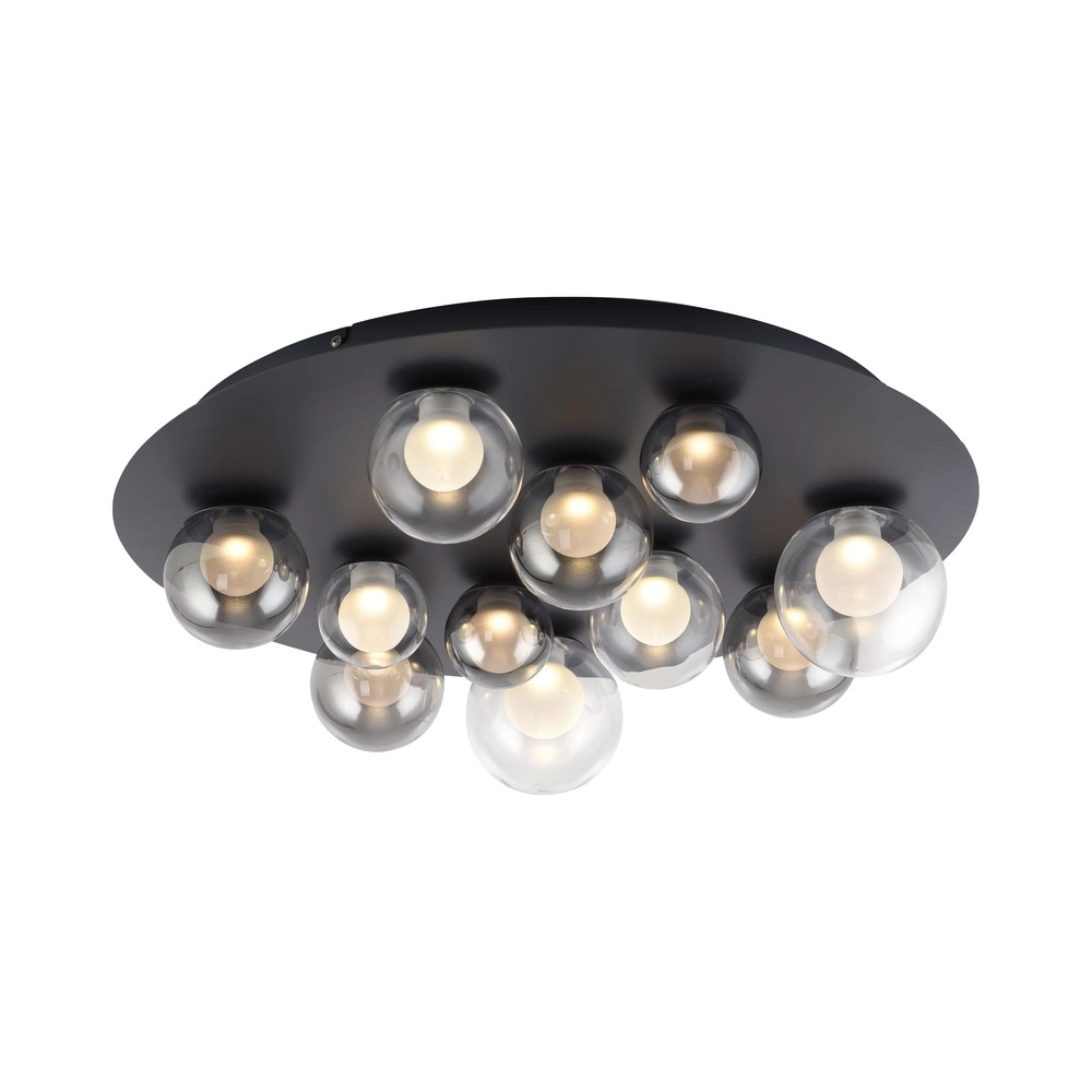11-lichts plafondlamp Pure Popup Mystic grey met smoke glas Paul Neuhaus 4012248397176