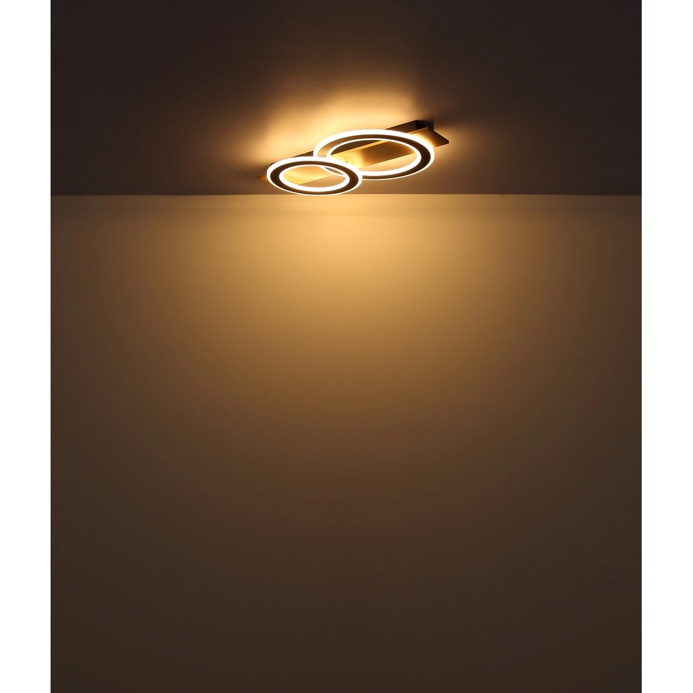 Design plafondlamp Jayden zwart met hout 3 ringen Globo 9007371468409