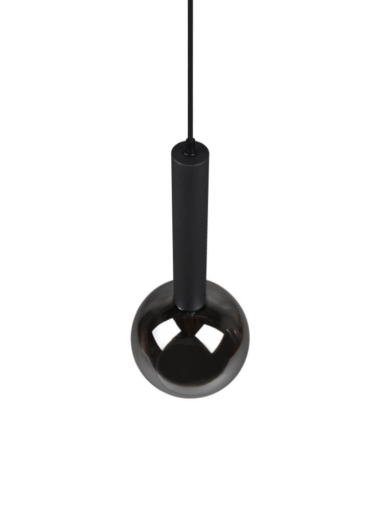 Hanglamp Clayton zwart met smoke glas Trio 4017807532951