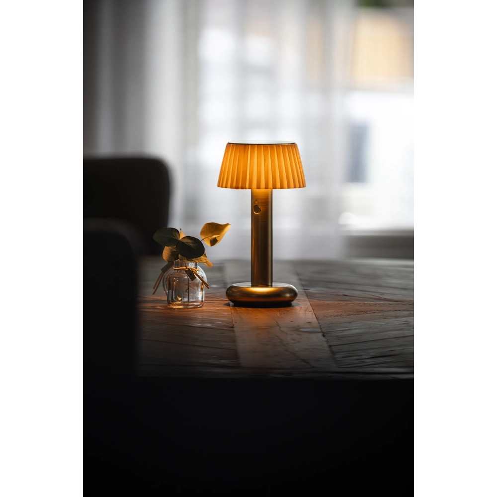 Gouden tafellamp Grasse oplaadbaar KonstSmide 7318300030416