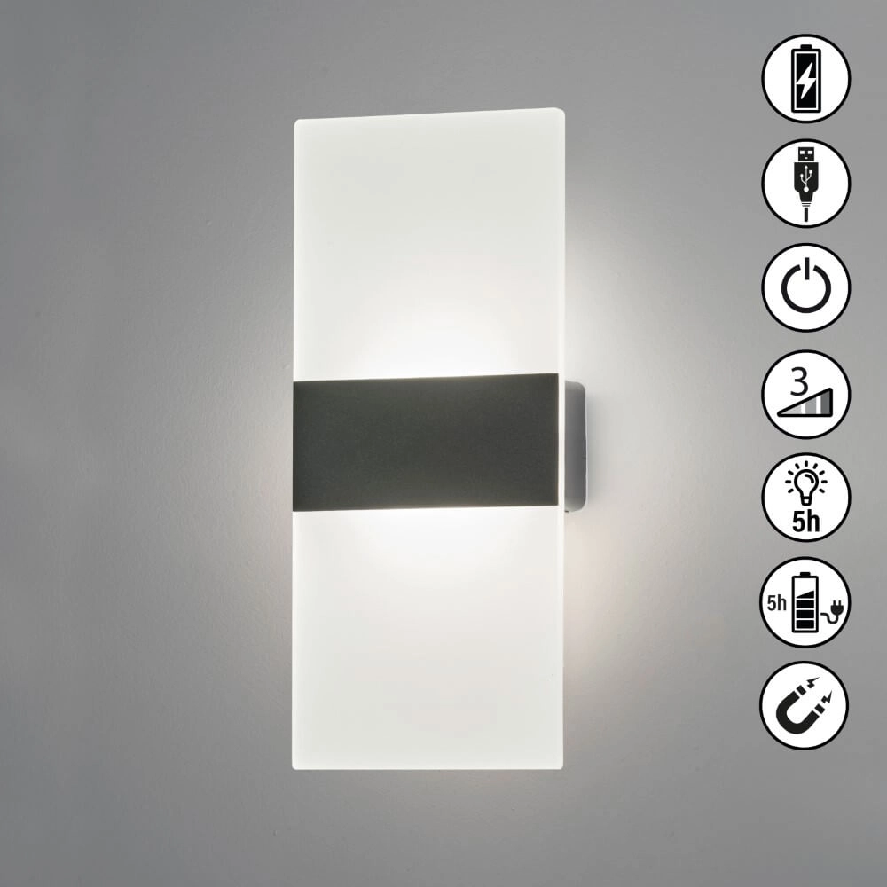 Zwarte wandlamp Magnetics zwart Fischer & Honsel 4052231300479