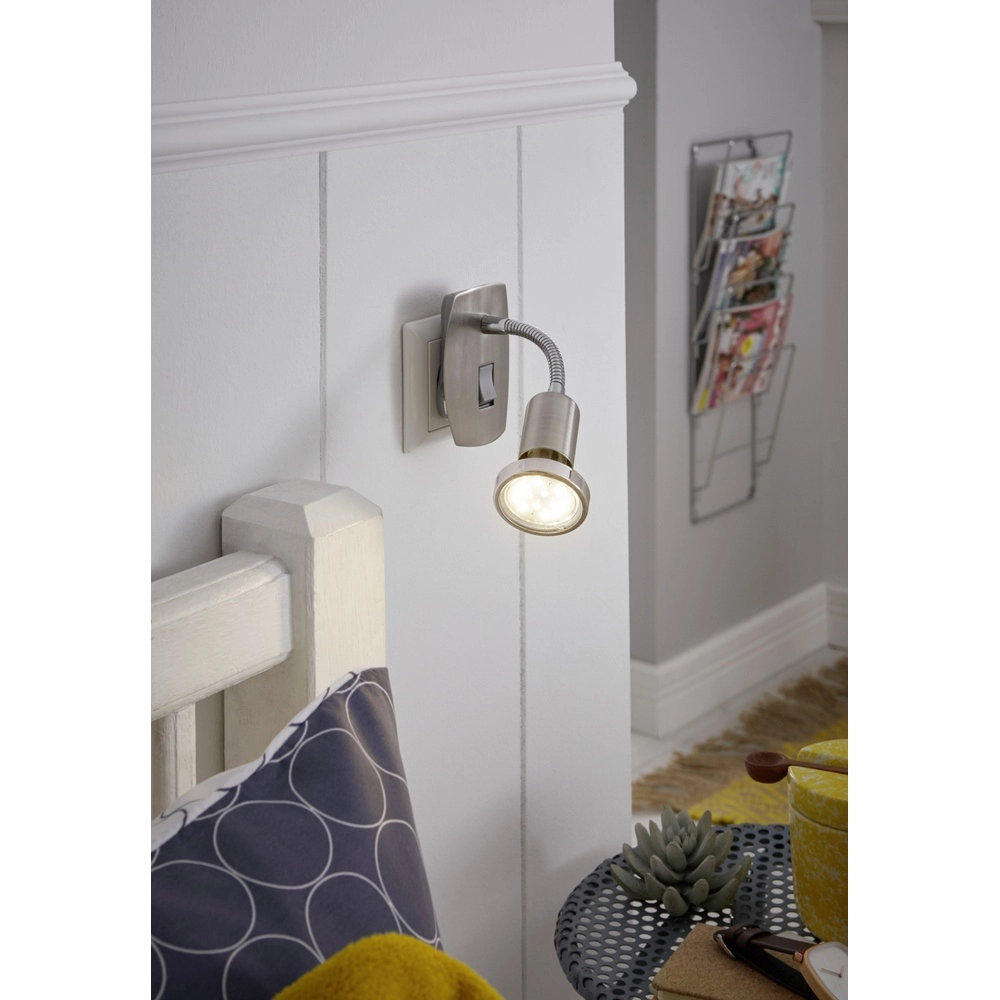RVS stekkerspot Mini 4 met schakelaar - flexibel Eglo 9008606369454