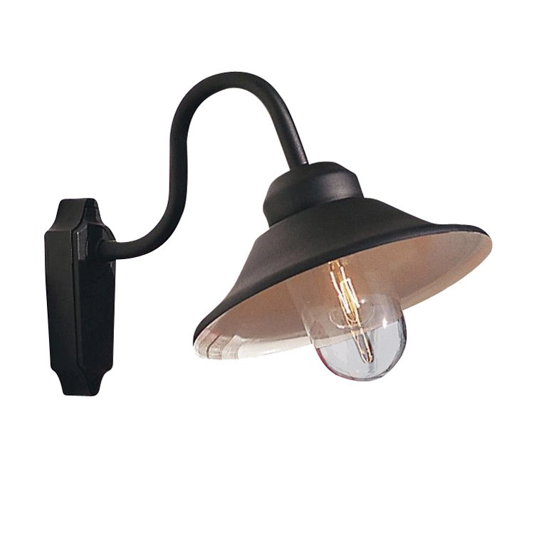 Stallamp Vega E27 mat zwart