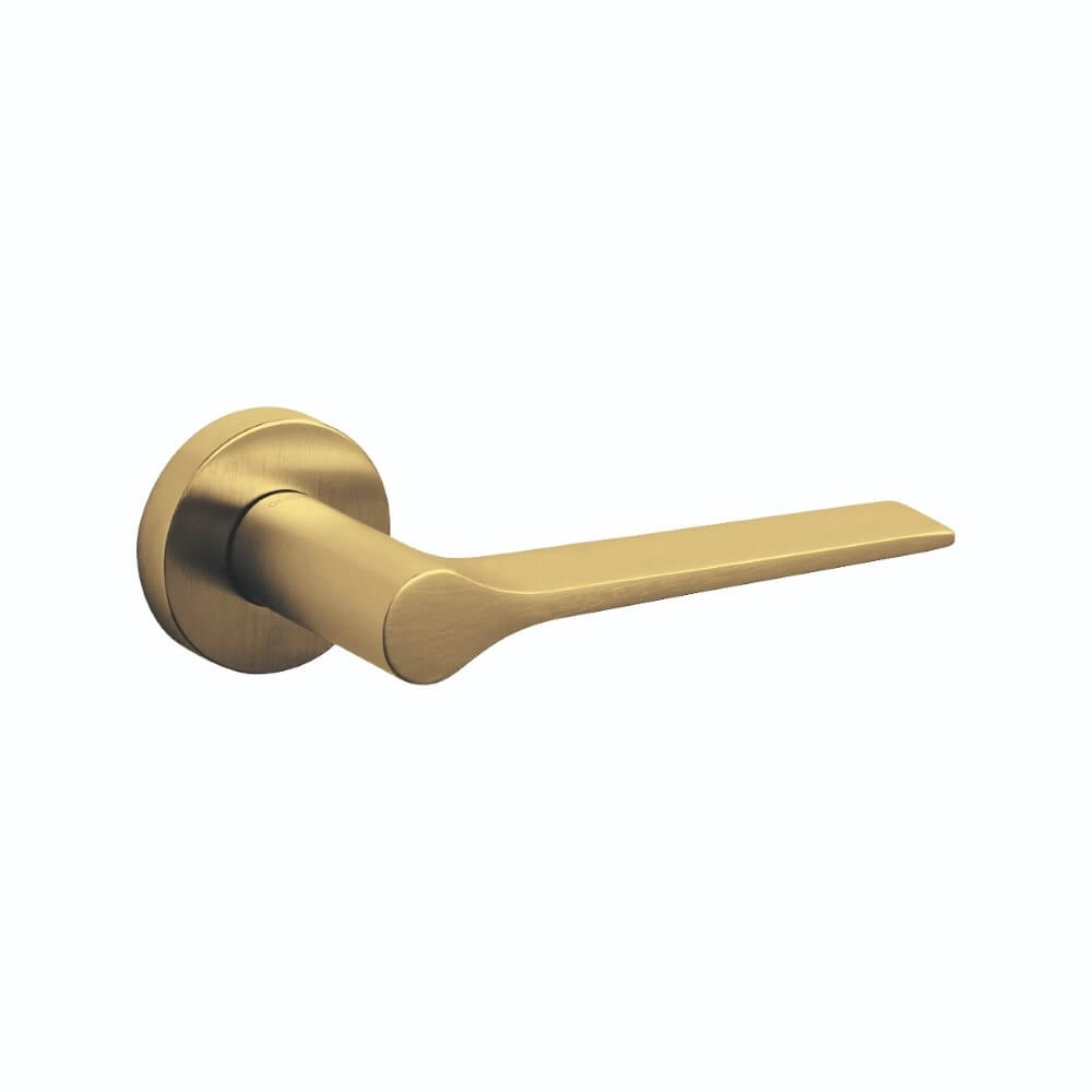 Design deurklink Lama op rozet messing mat