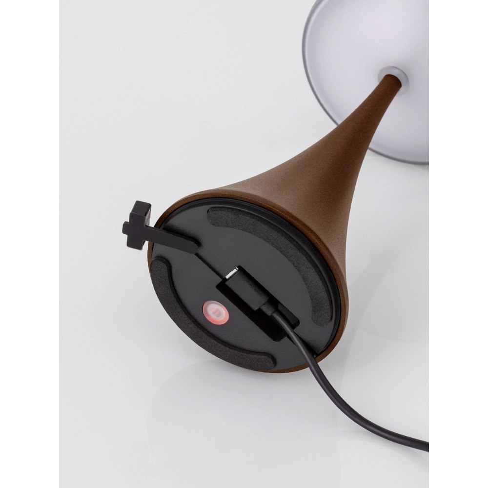 Tafellamp Elbo roestbruin oplaadbaar met USB Lyora 5212017476944