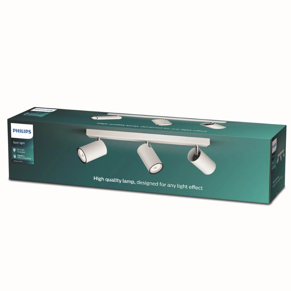Witte plafondspot Kosipo 3-lichts Philips 8719514435254