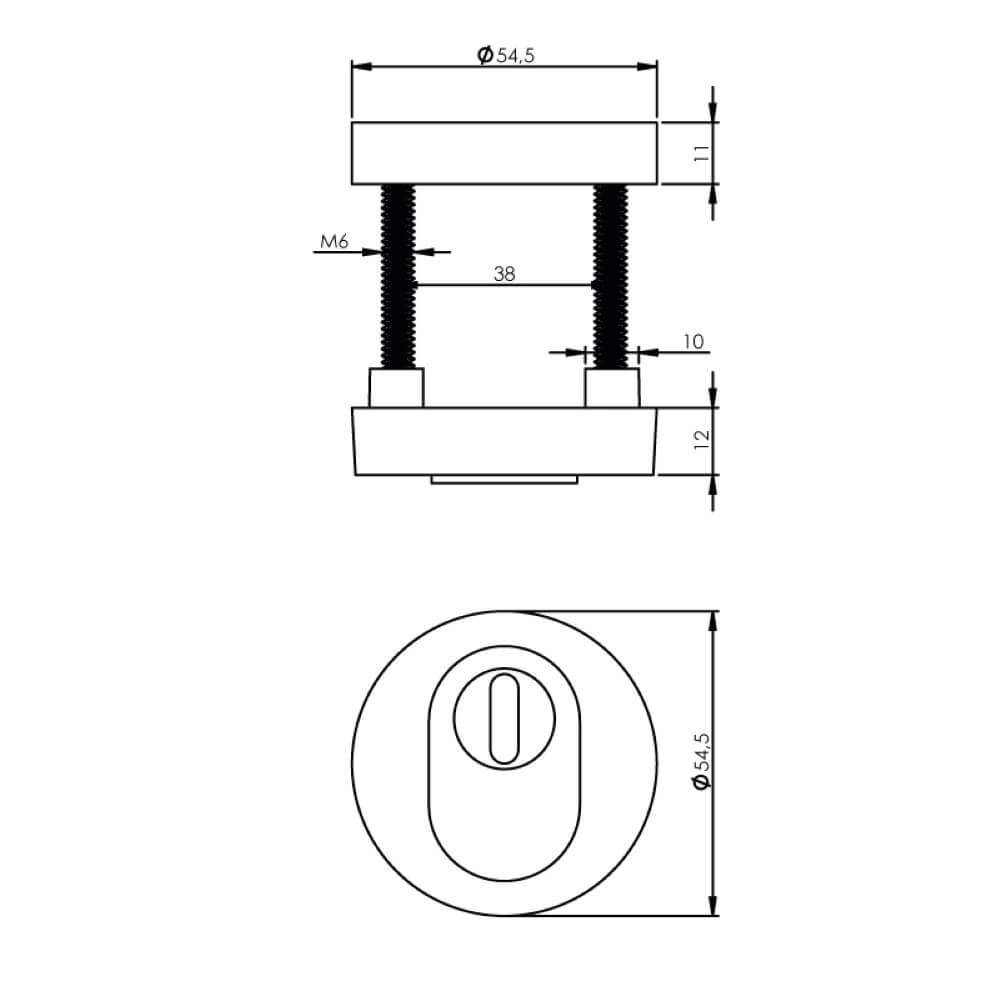 Veiligheidsrozet Salus kerntrekbeveiliging chroom Intersteel 8714186079546