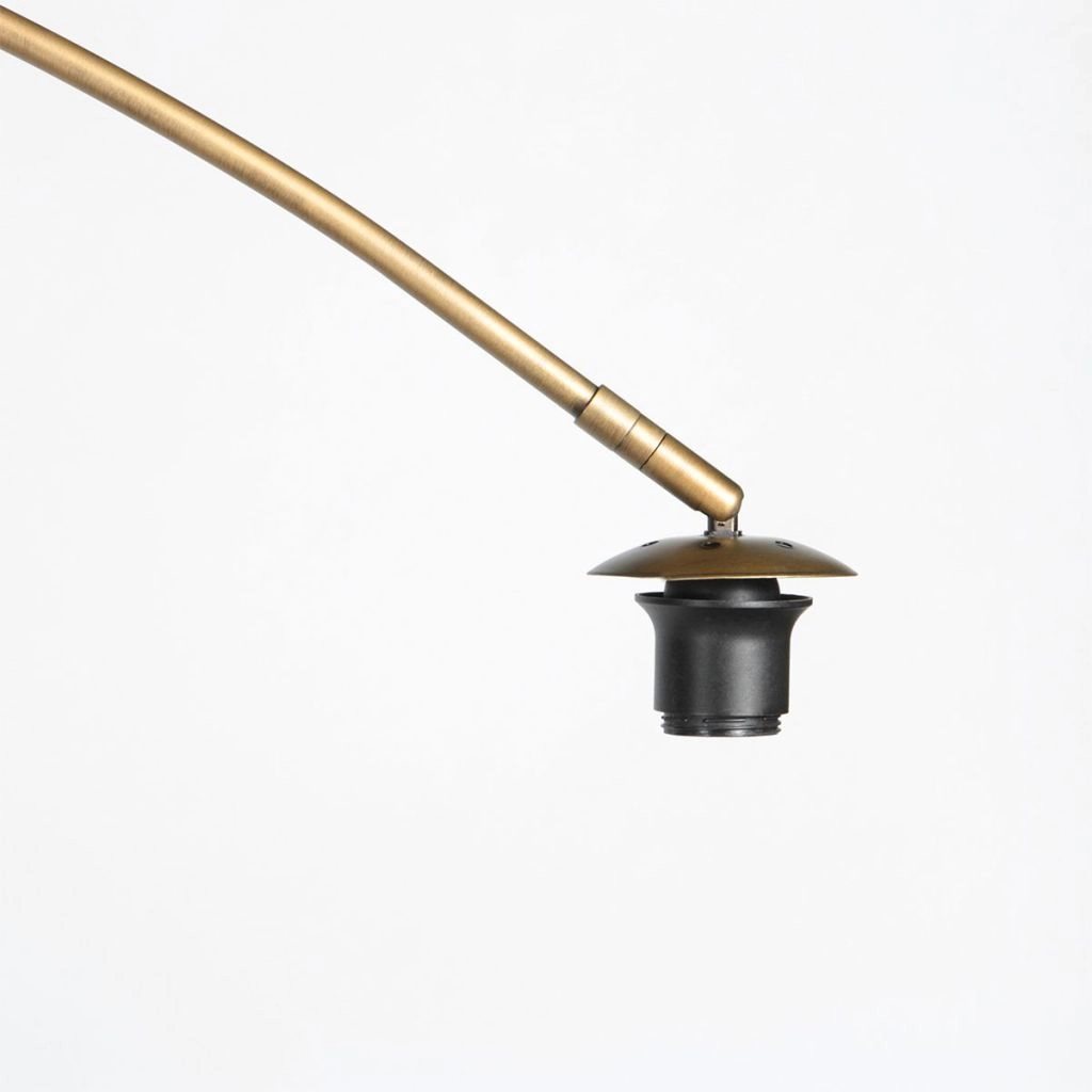 Bronzen booglamp Vela Lino met zwarte kap Ø60cm Steinhauer 8712746185690