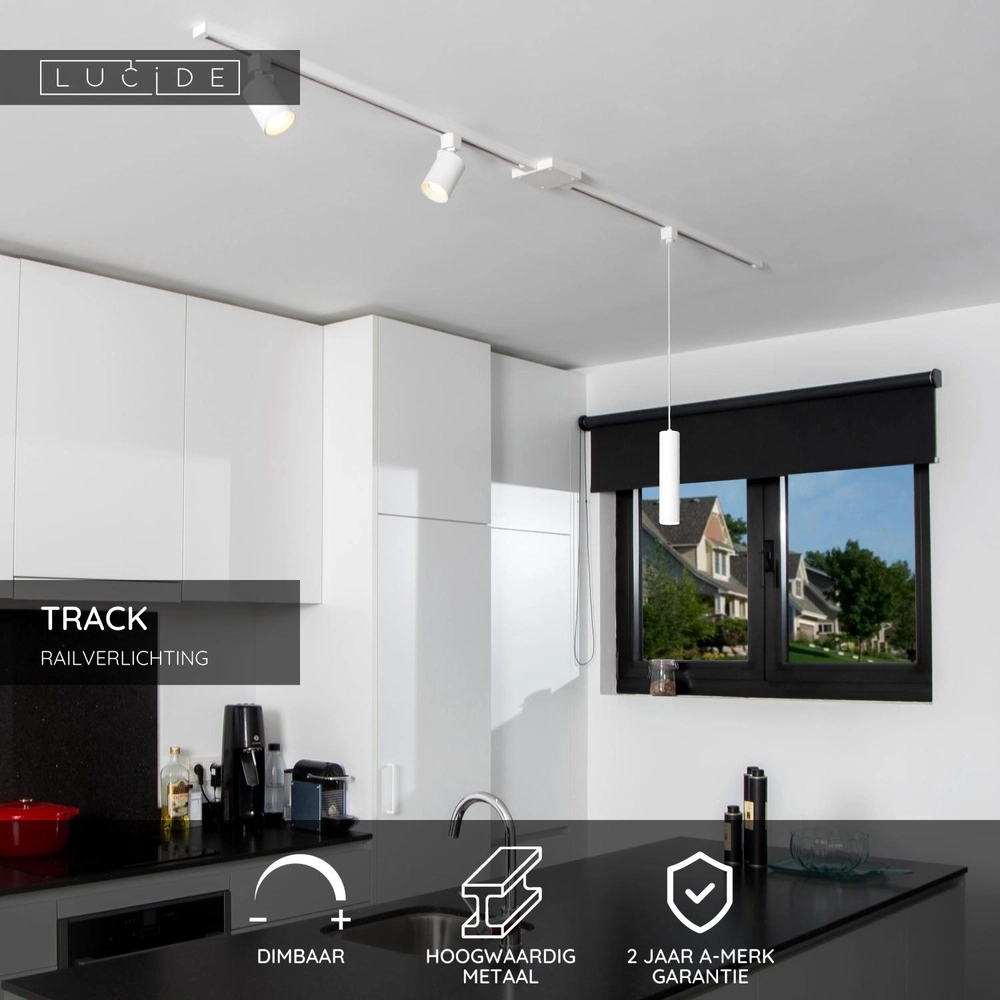 Starterset railverlichting Track 1-fase wit Lucide 5411212093707