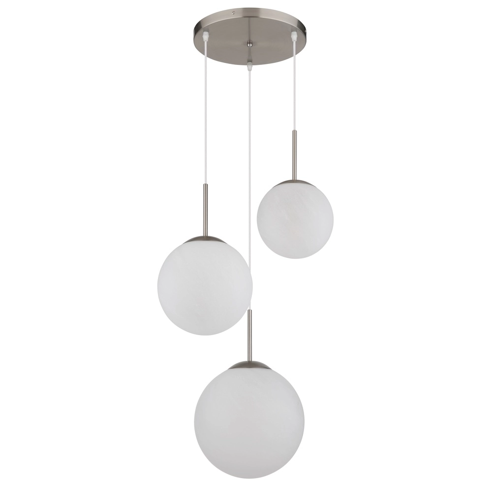 Design hanglamp Kop nikkel 3-lichts rond Globo 9007371513994