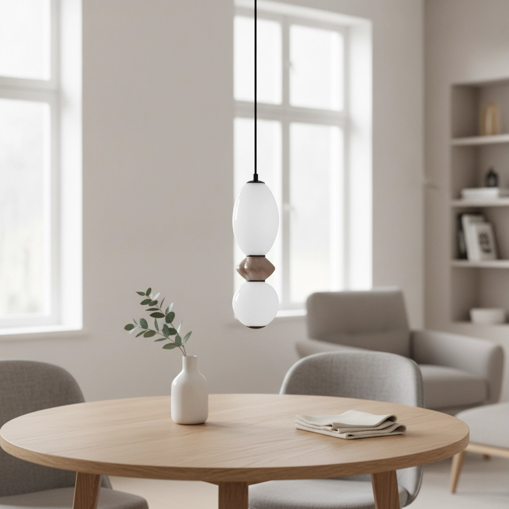 Hanglamp Pallina wit - mokka
