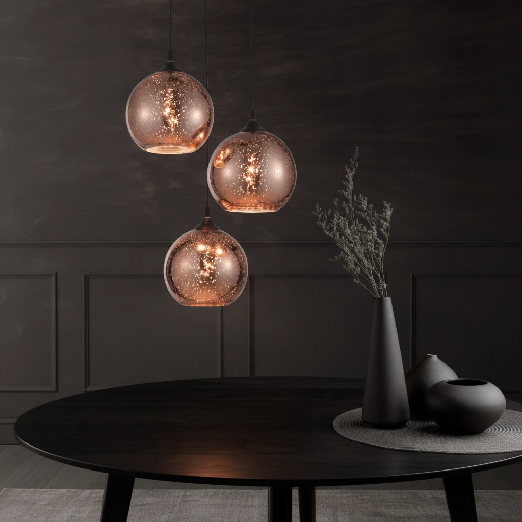 Hanglamp Blaze 3-lichts koper glas