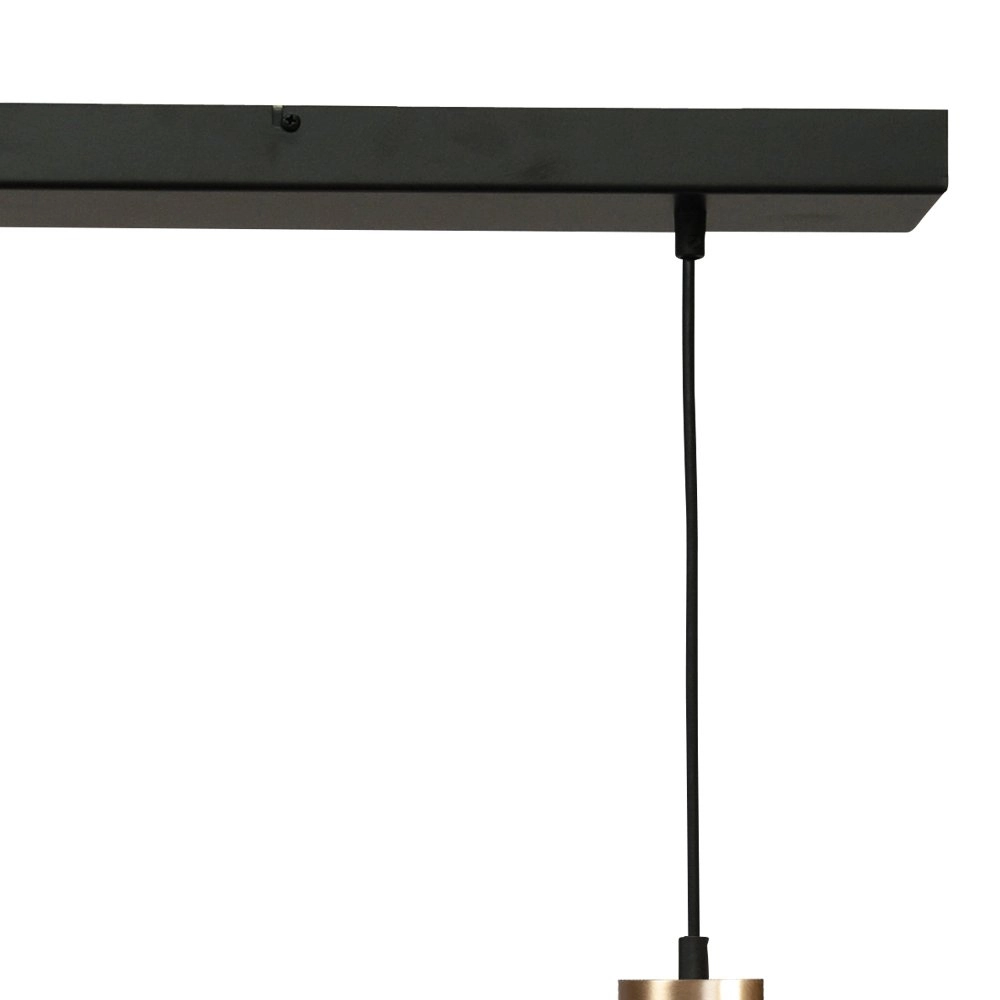 Zwarte hanglamp met goud Bounty 3-lichts cilindrisch glas Masterlight 8718121247724