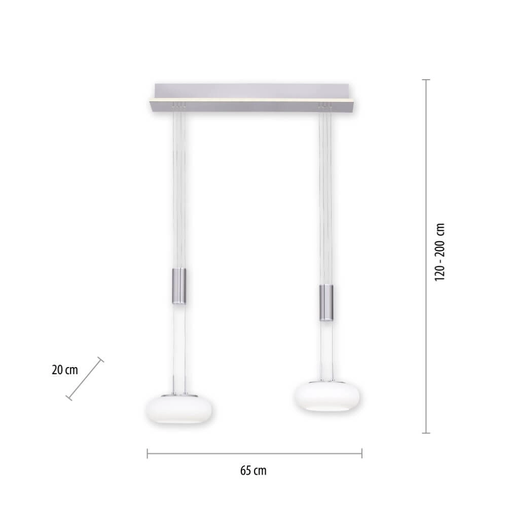 2-lichts hanglamp Q-Etienne metaal Paul Neuhaus 4012248350409