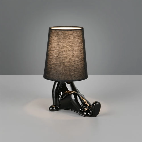 Tafellampje Huma zwart Trio 4017807682533