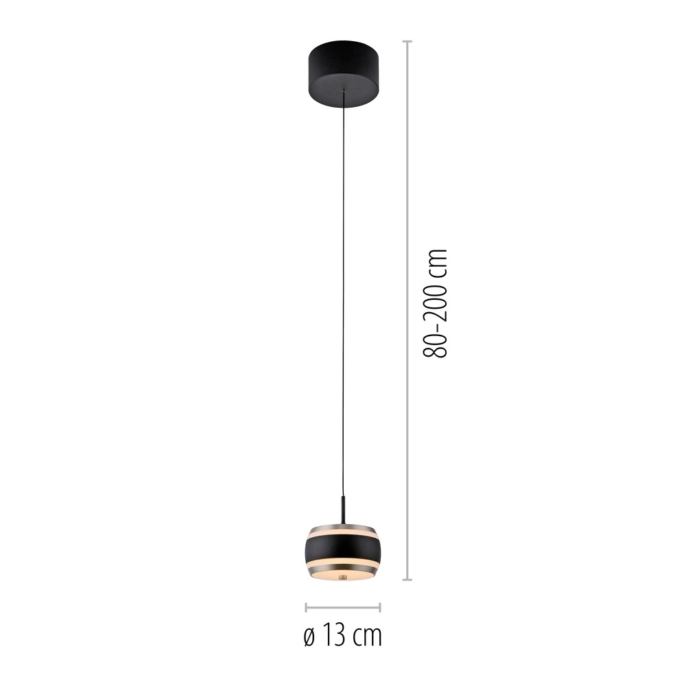 Strakke led pendel Pure Falling Rings black pearl Paul Neuhaus 4012248396551