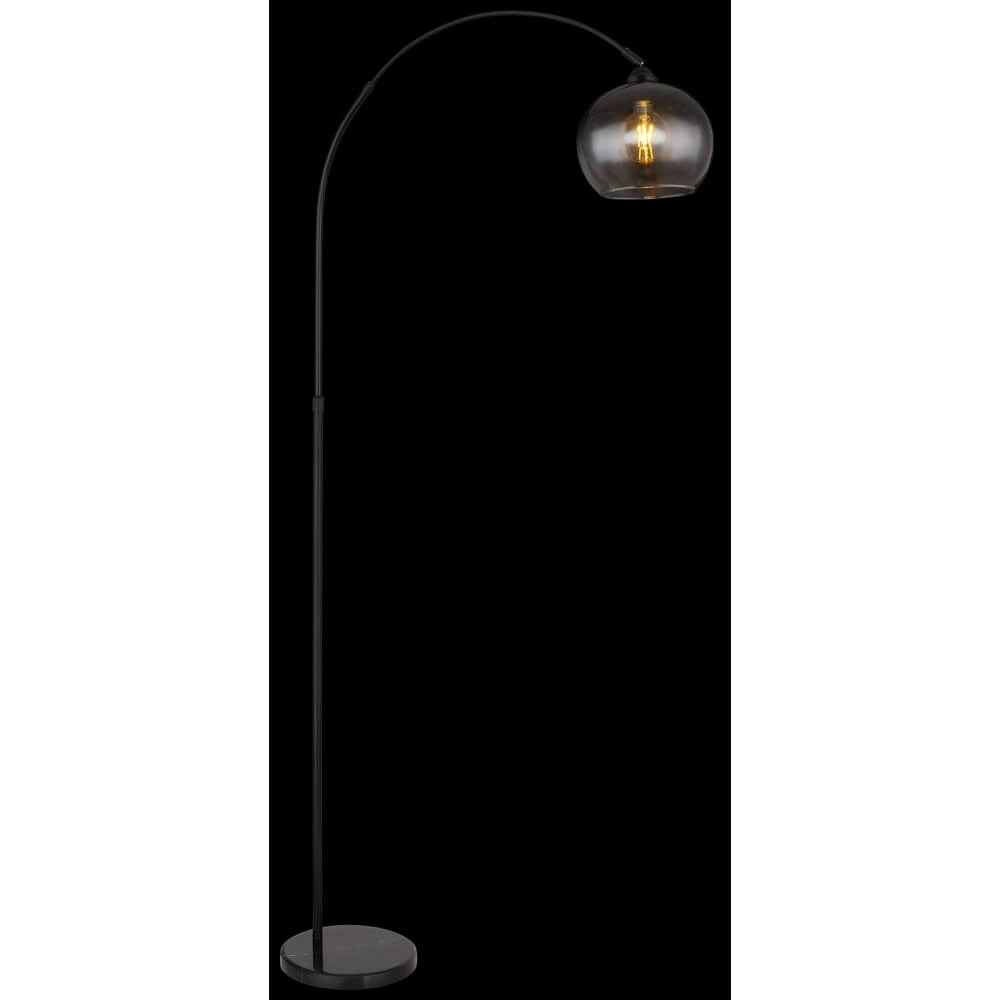 Zwarte booglamp Newcastle bol smoke glas Globo 9007371454228