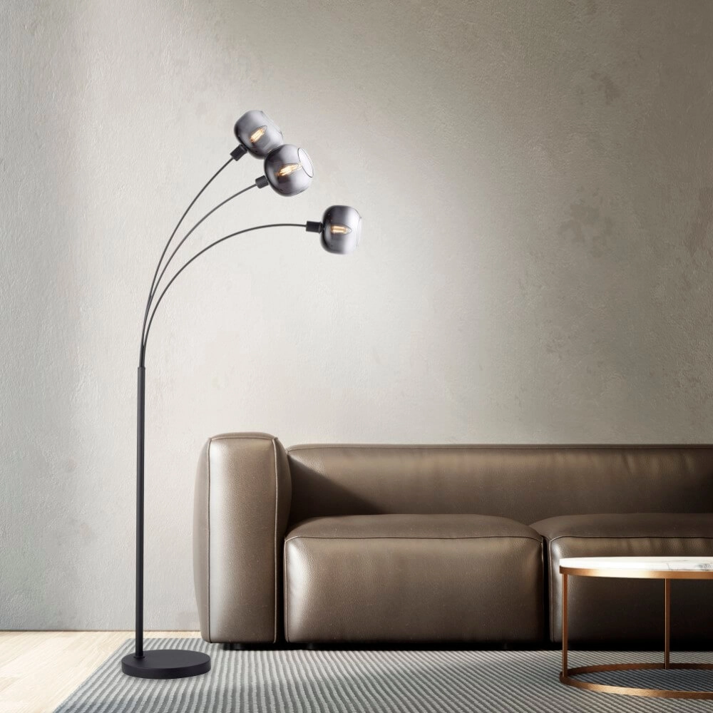 Zwarte vloerlamp Zea 3-lichts Just Light 4043689993764