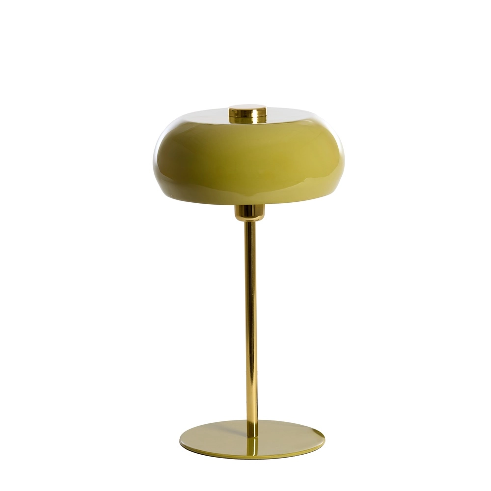 Tafellamp Surin Ø 26cm - glans olijf groen met goud