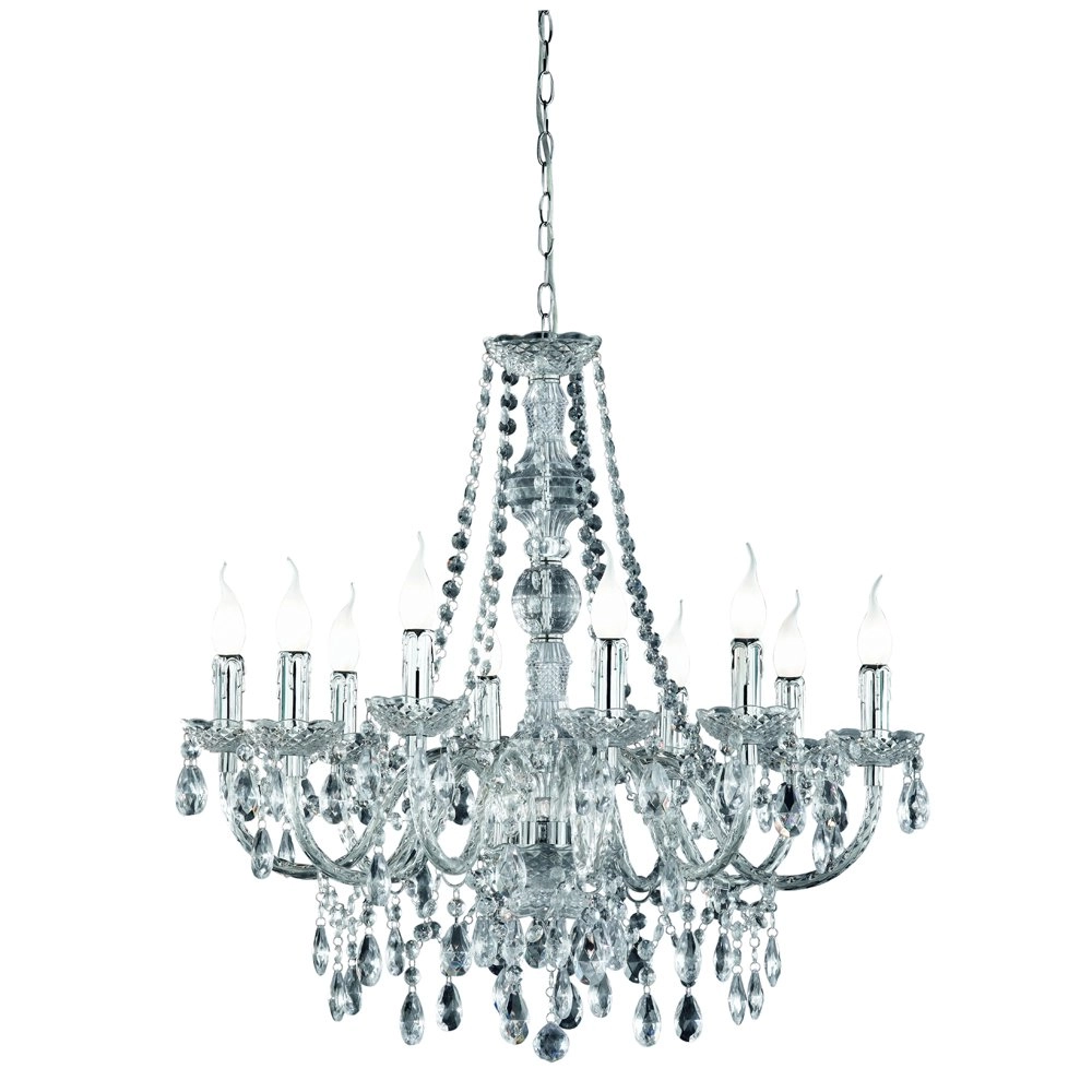 Lamp Luster Crystal 77cm 10-lichts met kristal