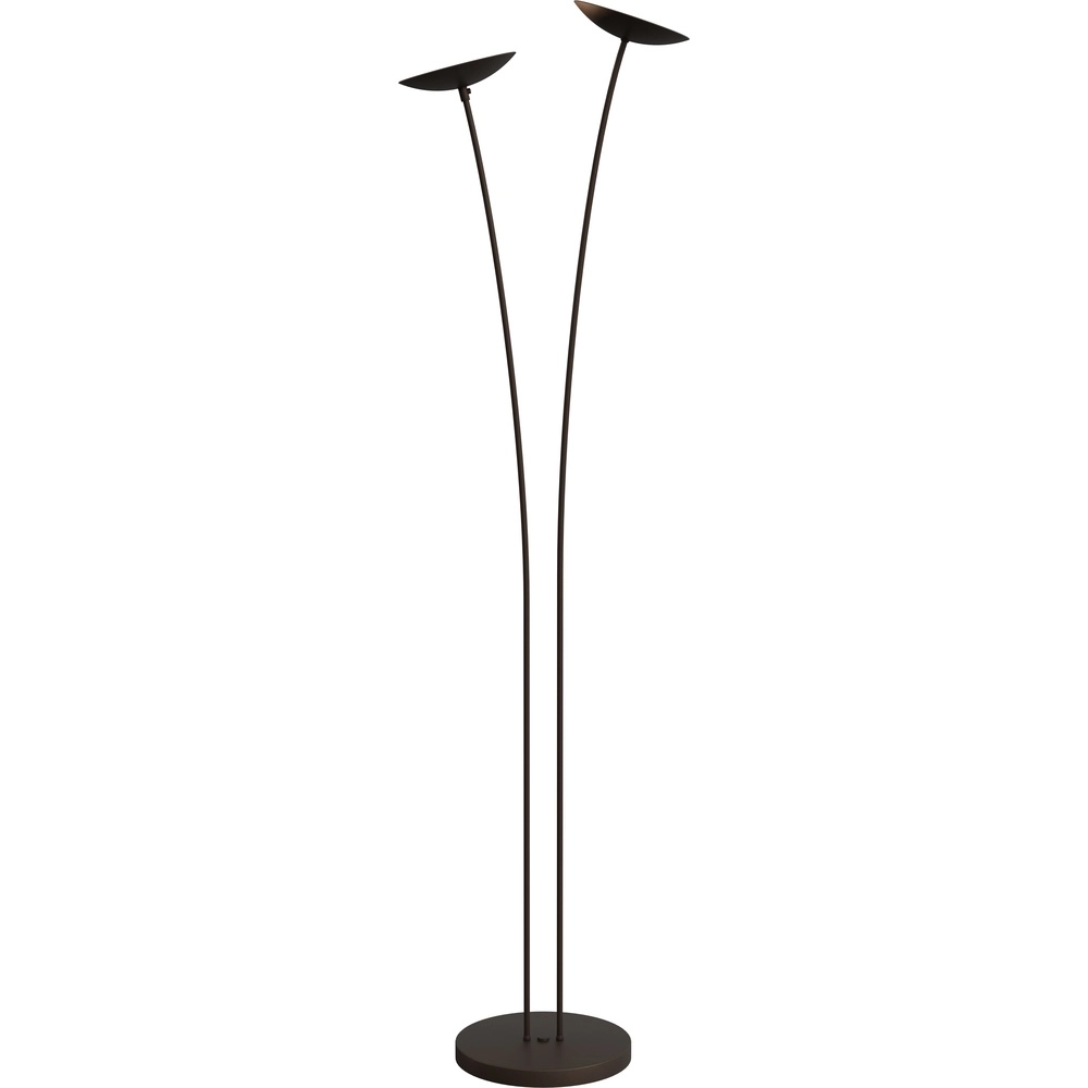Design vloerlamp Scala 2-lichts cacao